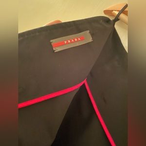 PRADA 2000s redline collection black polyester skirt